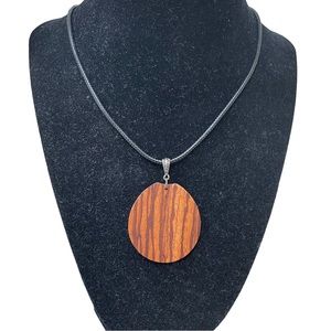 Guitar Wood Necklace (Zebrawood)